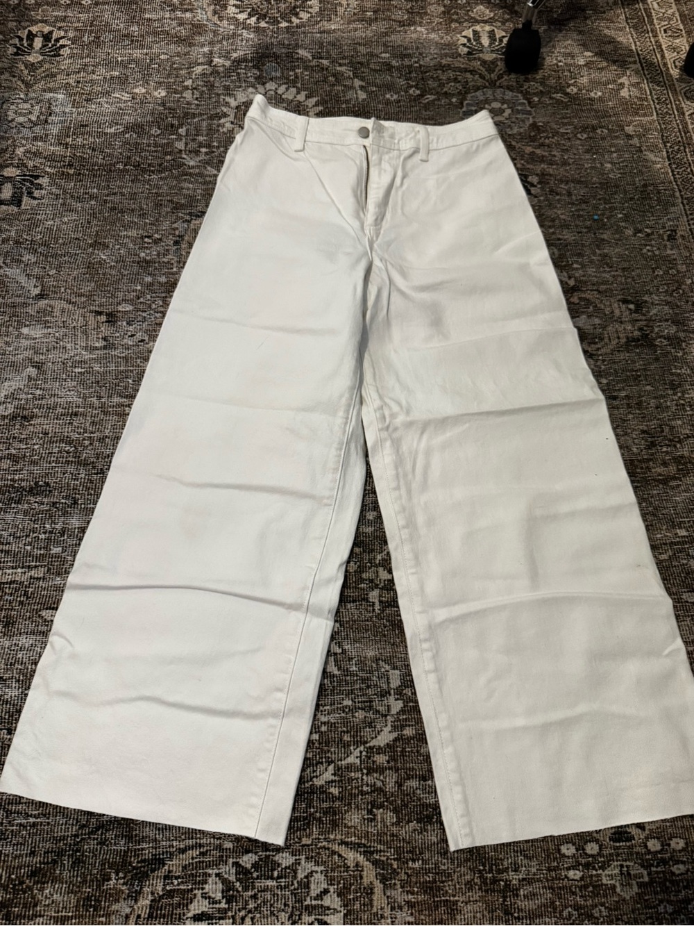 Universal Thread sailor Wide-Leg Cropped White Jeans